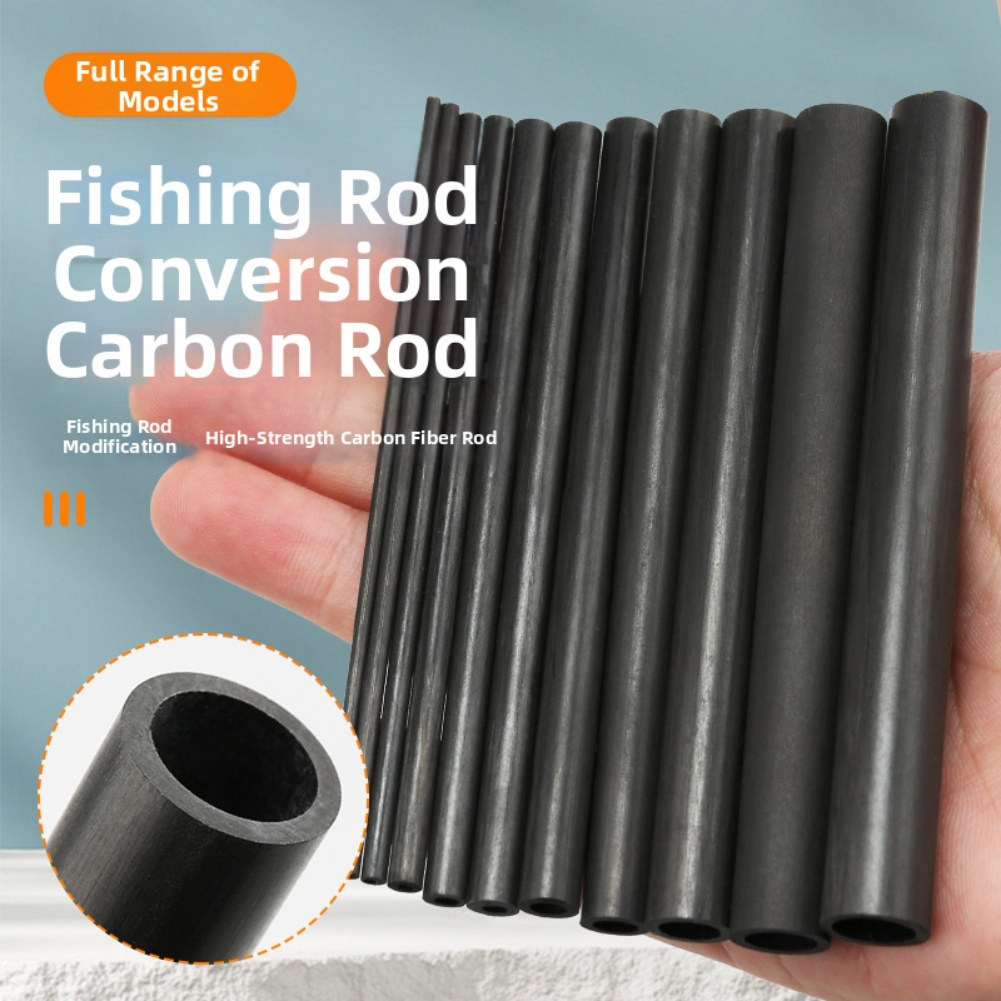 Fishing Rod Repair Kit - أنبوب ألياف كربونية أسود مجوف بطول