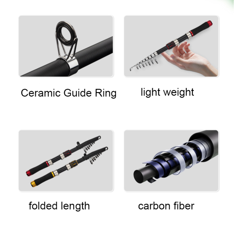 طقم صنارة صيد من ألياف الكربون - مراجعة Fishing Rod Carbon Fiber وسعره